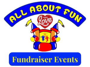 All About Fun and Love logo featuring vibrant design elements representing bounce house rentals in Pittsburgh and Butler, PA.